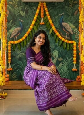 Pochampally Ikkat silk saree design 1