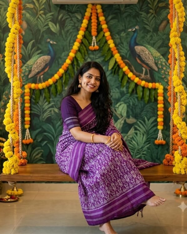 Pochampally Ikkat silk saree design 1