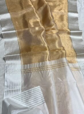 Banarasi Pure Tissue Silk Saree with Silver Border