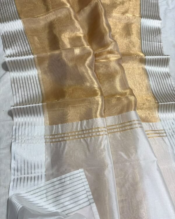 Banarasi Pure Tissue Silk Saree with Silver Border