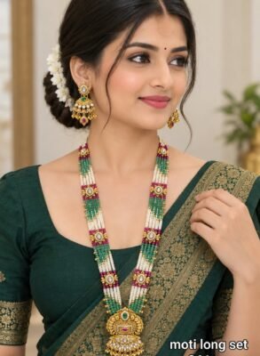 Antique moti long necklace set design 261