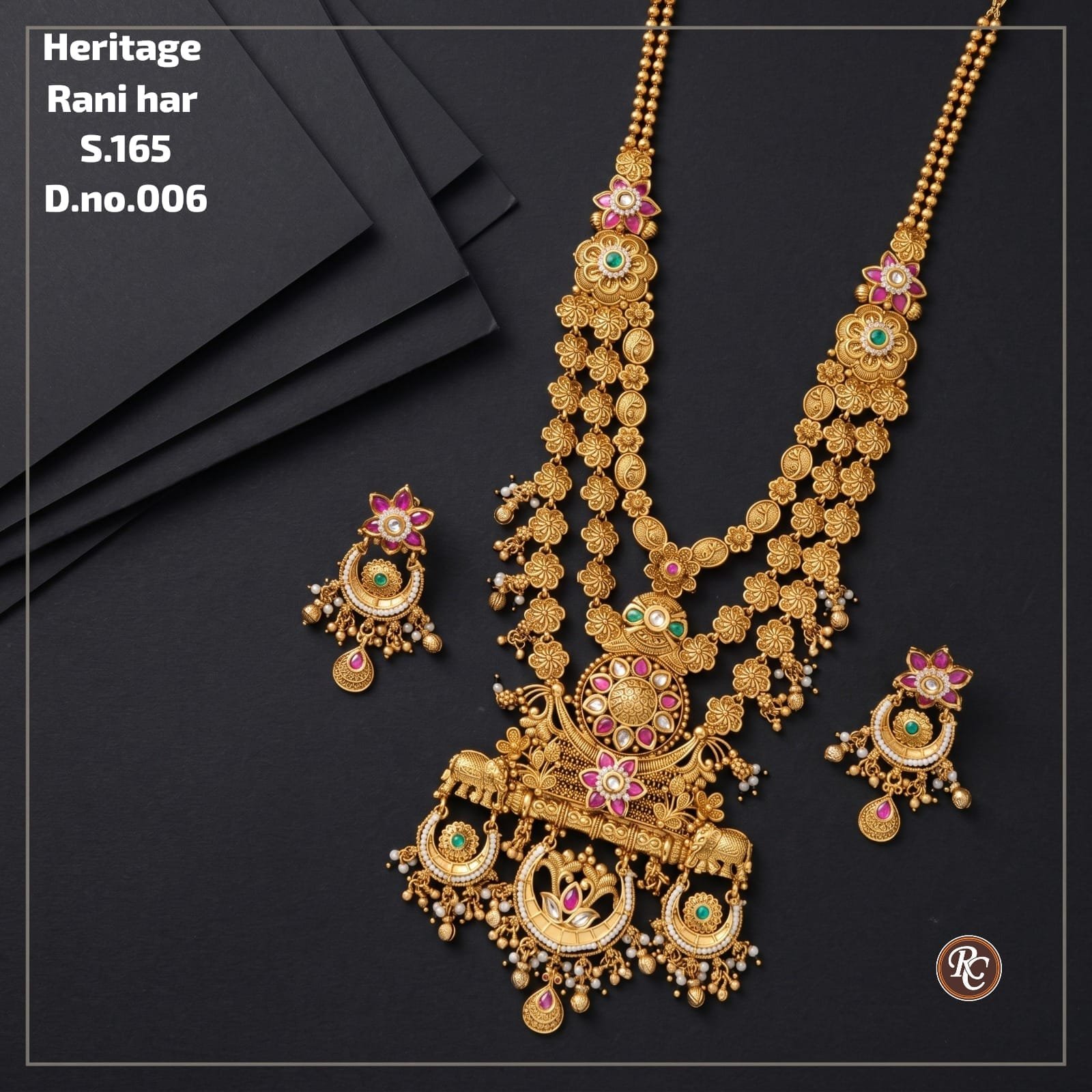 Heritage Rani Haar Necklace Set with Earrings 1 Heritage Rani Haar Necklace Set with Earrings