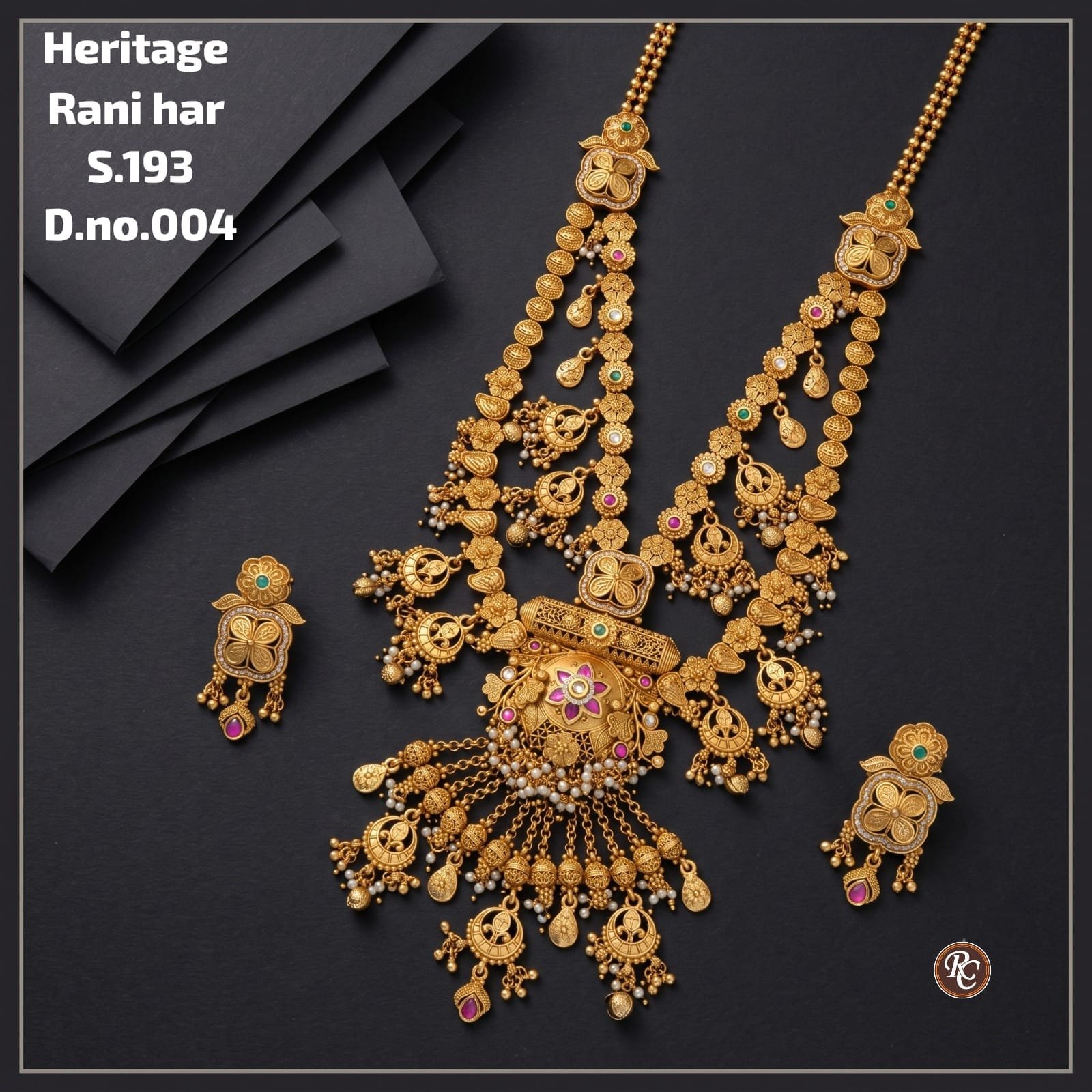 Heritage Rani Haar Necklace Set with Earrings 5 Heritage Rani Haar Necklace Set with Earrings - Image 5
