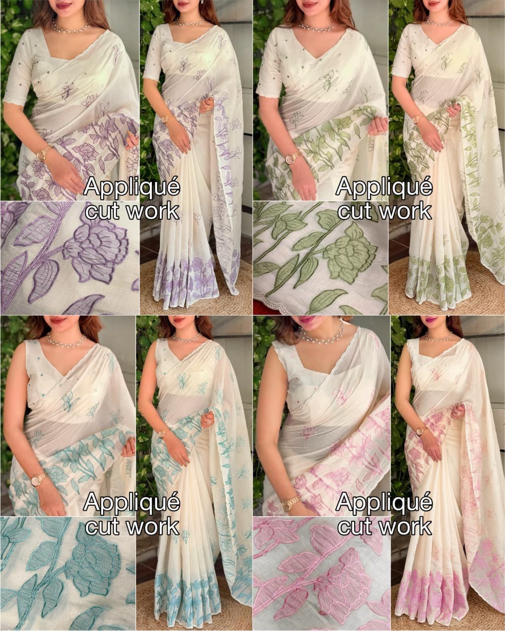 Barfi Mul Chiffon Applique Embroidered Saree 2 Barfi Mul Chiffon Applique Embroidered Saree - Image 2