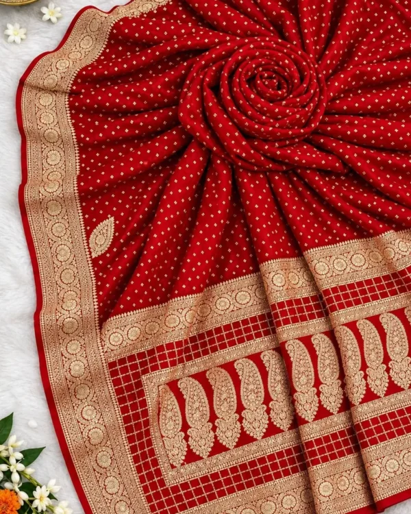Pure Khaddi Water Zari Banarasi Saree